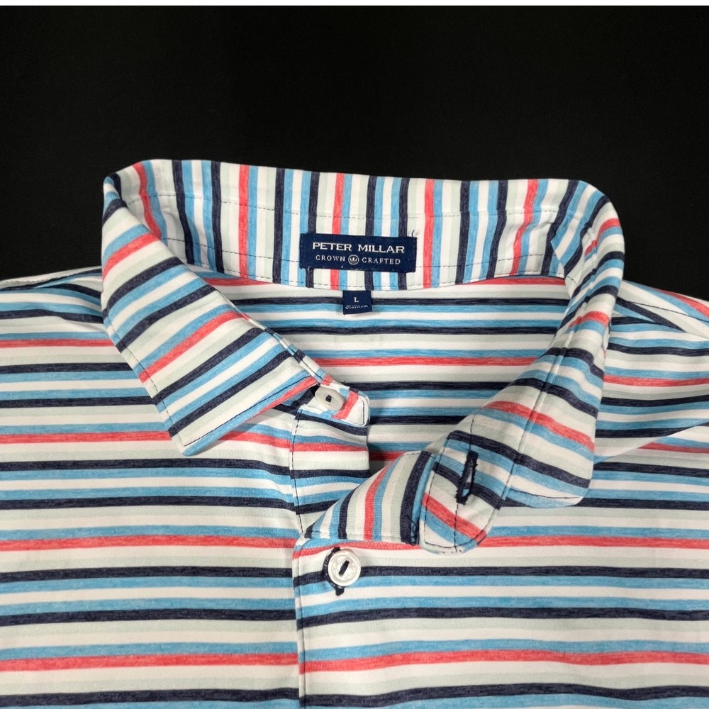 Peter Millar Crown Crafted Striped Polo Mens Large